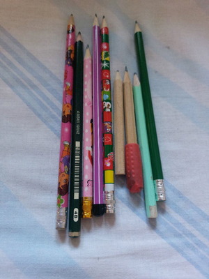 Pencils used, pack of 9 pieces