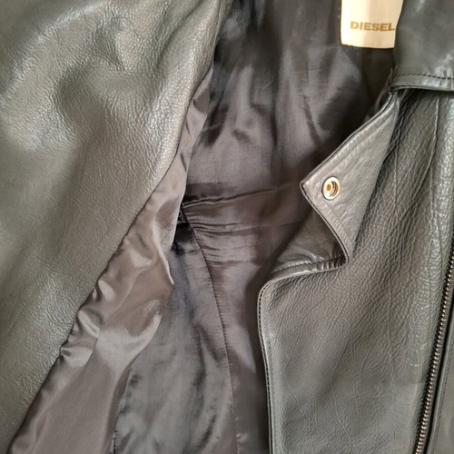 Diesel leather jacket used, size Small, black