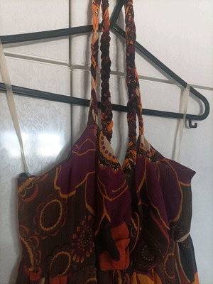 Φόρεμα μακρύ εμπριμε με δέσιμο στον αυχένα σαν καινούργιο, πολύχρωμο