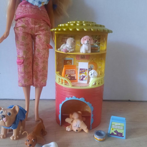 Mattel Barbie I Can Be Pet Sitter playset used with puppies and accessories