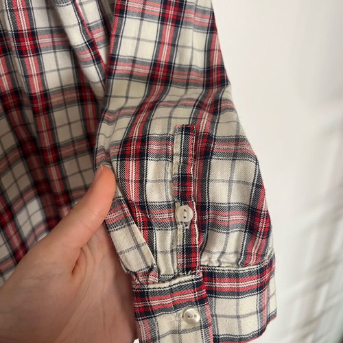 Zara checked shirt white red unused size M