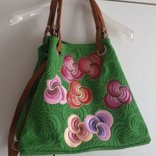 Genuine leather bag new, colorful, hand-painted design, handheld