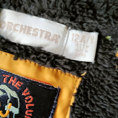 Orchestra kids jacket like new, waterproof, gold color, ages 9-11
