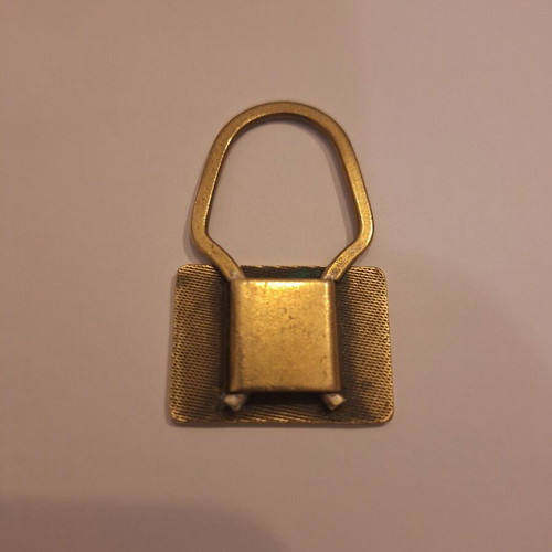 Vintage Olympic Airways keychain used, bronze