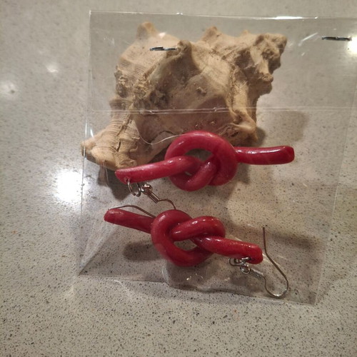 Handmade earrings from polymer clay, red