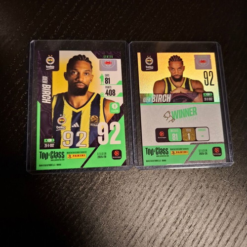 Κάρτες Khem Birch Top Class Euroleague 2025/26 καινούργιες, σετ 2