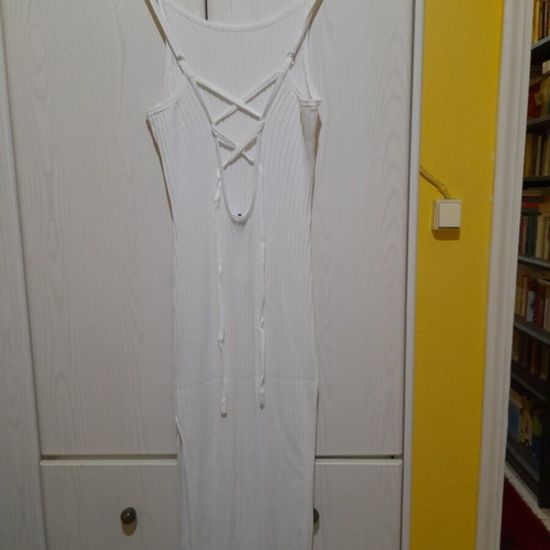 White dress Large by Tally Weijl like new with crisscross back and side slits