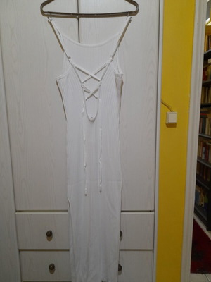 White dress Large by Tally Weijl like new with crisscross back and side slits