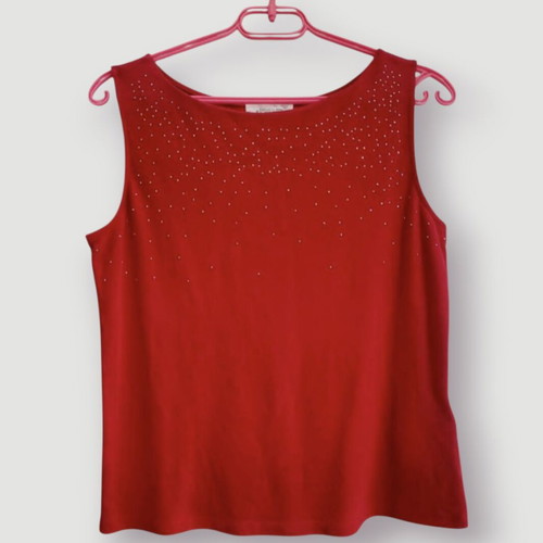 Winter cotton blouse with rhinestones, size XL