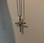 Men's cross necklace with stones stainless steel new, modern