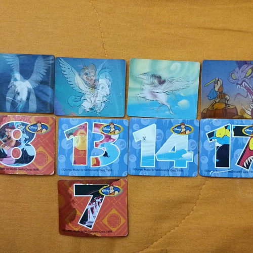 McDonald's Hercules 3D cards used, set of 9