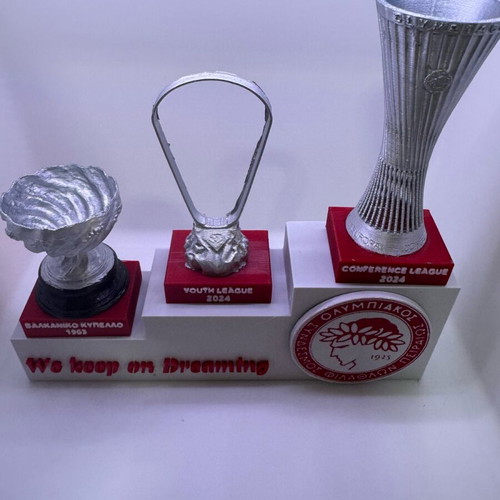 Olympiacos trophy miniatures with We Keep On Dreaming base new