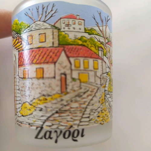 Sfinopotira and tealight candle set like new, 4+1 with Greek designs