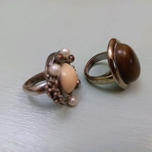 Two rings used, medium size, with metal discoloration