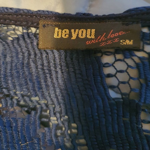 Lace cardigan Be You blue with white fringes like new