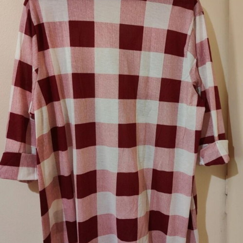 Love J checked shirt, size 3XL, burgundy white pink