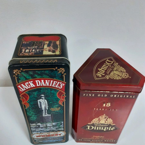 Tin boxes used from Jack Daniel's and Dimple whiskey