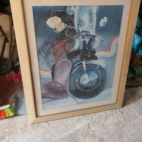 Large framed sketch motorcycle used