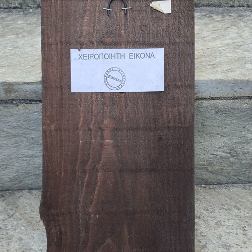 Handmade religious icon on wood