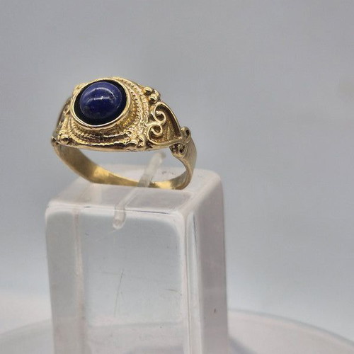 Lapis Lazuli Brass Adjustable Ring new, handmade gemstone jewelry