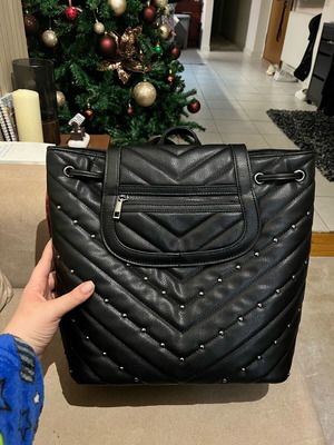ALE backpack bag new, black with silver studs