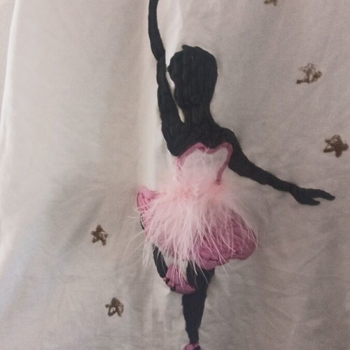 Women's blouse with handmade ballerina design like new