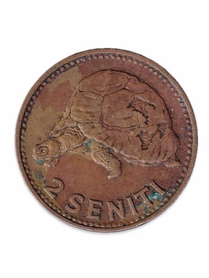 Tonga 2 Seniti coin used Salote Tupou III 1967