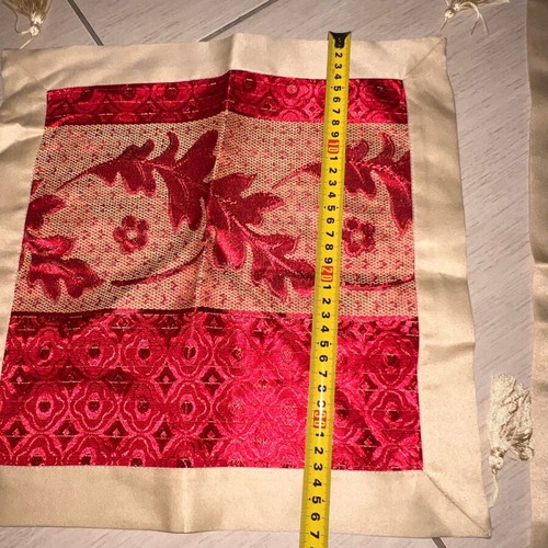 Vintage decorative napkins, two, like new, red