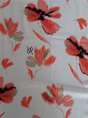Square scarf new summer with orange flowers