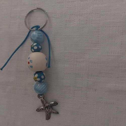 Keychain like new with beads and starfish charm