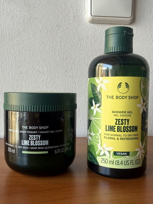 The Body Shop Zesty Lime Blossom body yogurt and shower gel set