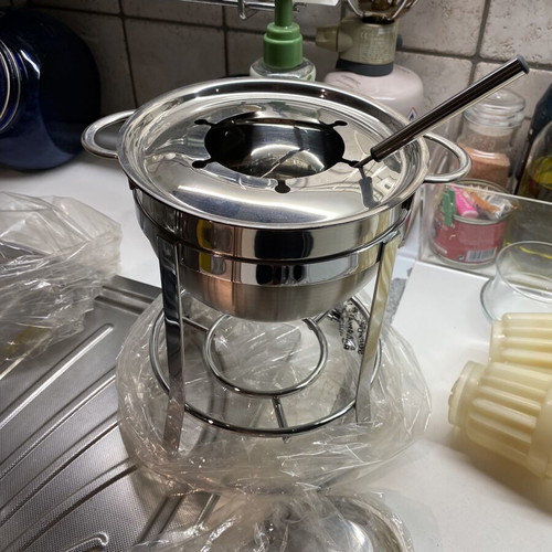 Stainless steel fondue set
