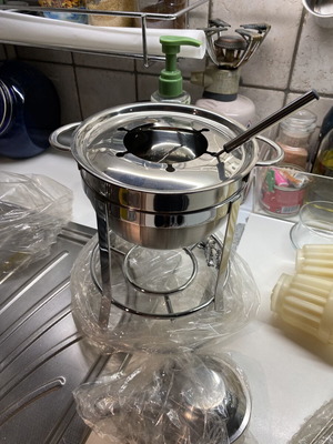 Stainless steel fondue set