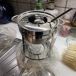 Stainless steel fondue set