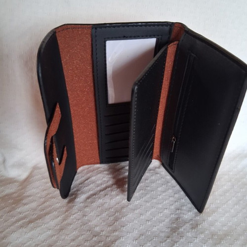Bag and wallet set new, synthetic leather, brown