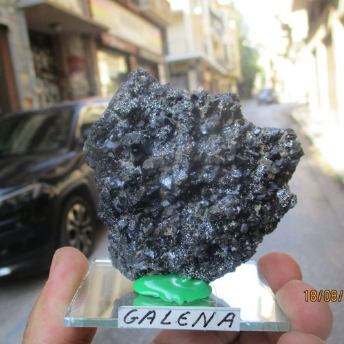 Galena mineral specimen, lead sulfide with silver traces