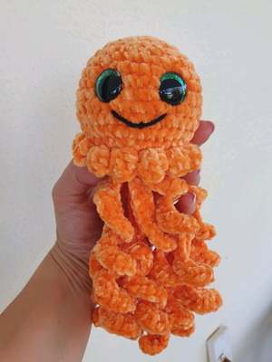 Octopus Amigurumi Doll knitted handmade orange new
