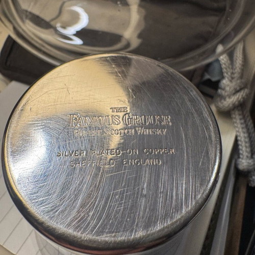 Whisky glass carved Famous Grouse like new