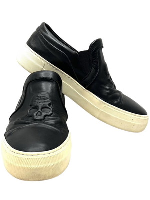 Philipp Plein black leather trainers used size 40