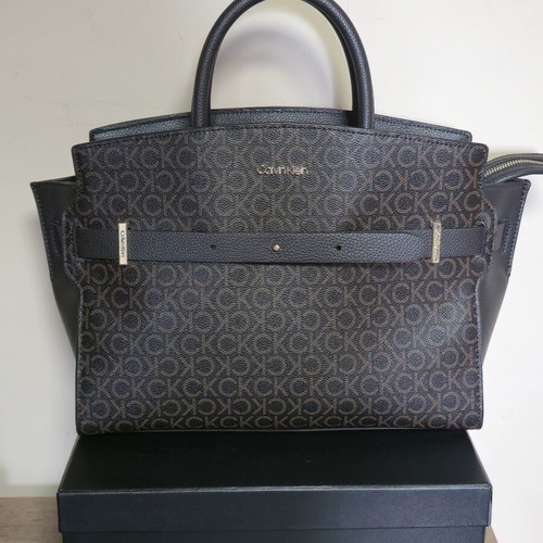 Calvin Klein leather handbag like new, black and brown