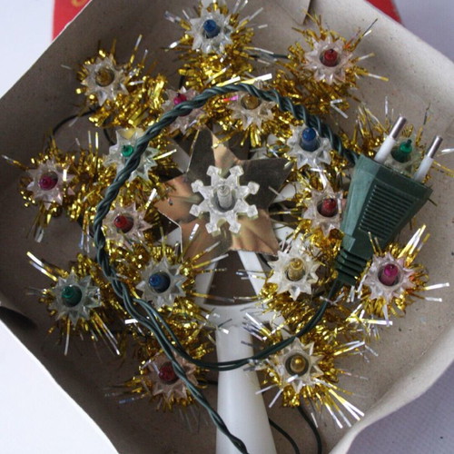 Old Christmas star string lights from 1980s new