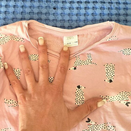 Zara children's long-sleeve top with Dalmatian dogs, 9-10 years