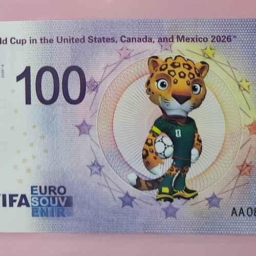 FIFA World Cup 26 100 Euro 2026 Fantasy Banknote Mexico Mascot Zagu