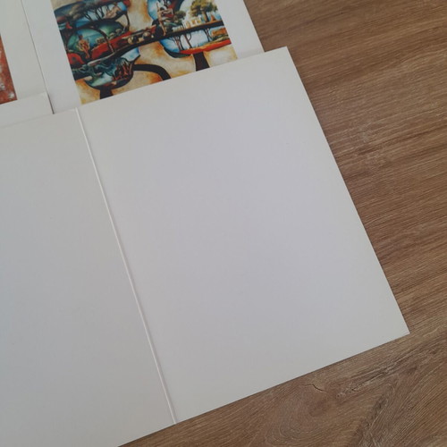 Greeting cards set of 4, slightly yellowed