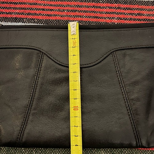 Leather toiletry bag used black