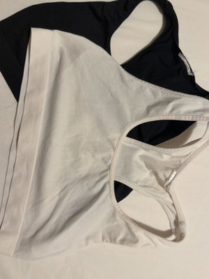 H&M Teen Girls' Bras Used, Wide Straps, Black and White, Set of 2