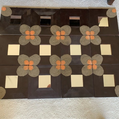 Wall mirror composition with 12 small decorative mirrors like new