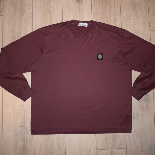 Stone Island long-sleeved patch T-shirt size 3XL used, red