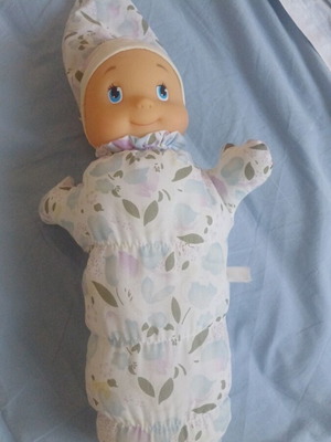 Vintage soft baby doll Gloworm style