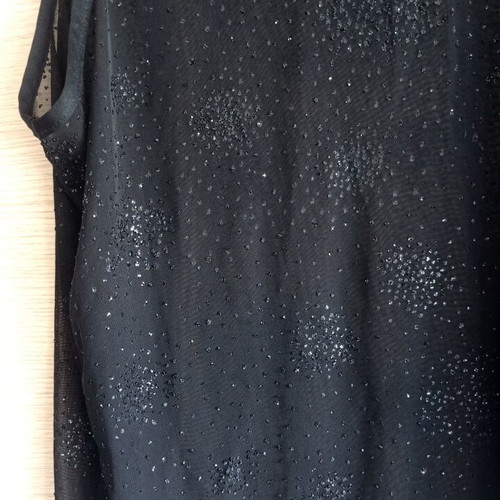 Black see through top with shimmer like new, medium to large size